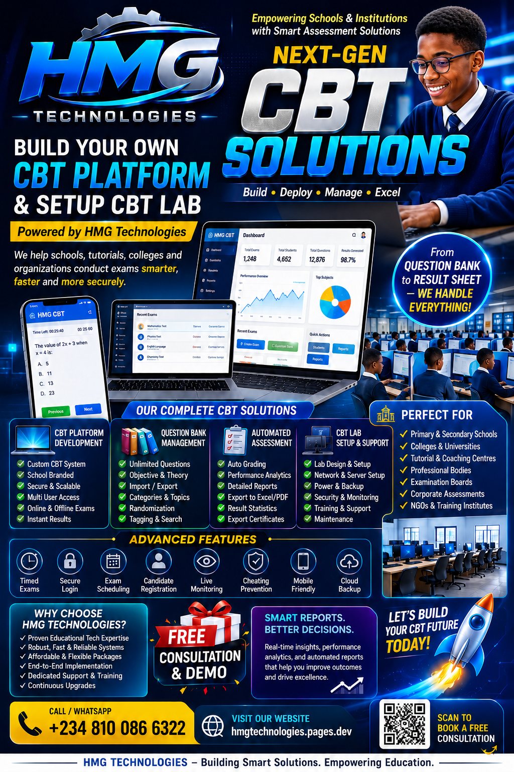 HMG Technologies — CBT Solutions flyer