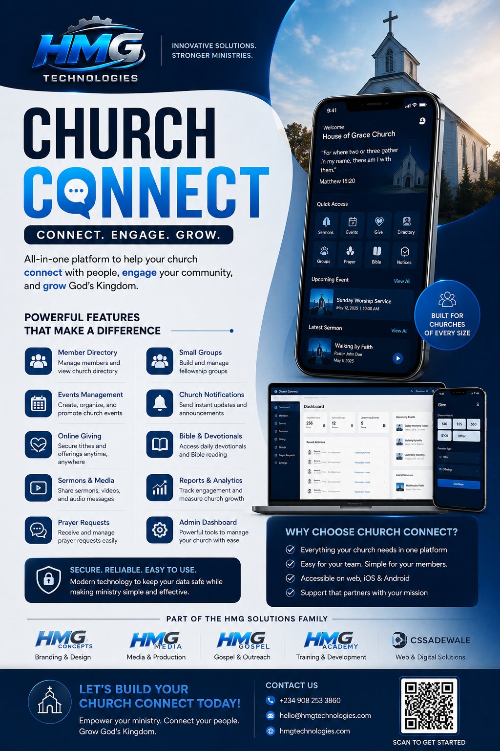 HMG Technologies — Church Connect flyer
