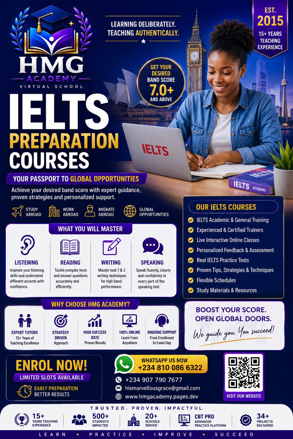 HMG Technologies — IELTS Preparation Courses flyer